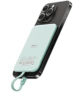 VEEKTOMX Slim Portable Charger, 5000mAh Lightweight Power Bank with Built-in Cable for iPhone, Ul...