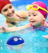 Bluetooth Pool Speaker Floatable,IPX7 Waterproof Portable Wireless Shower Speaker with Colorful L...