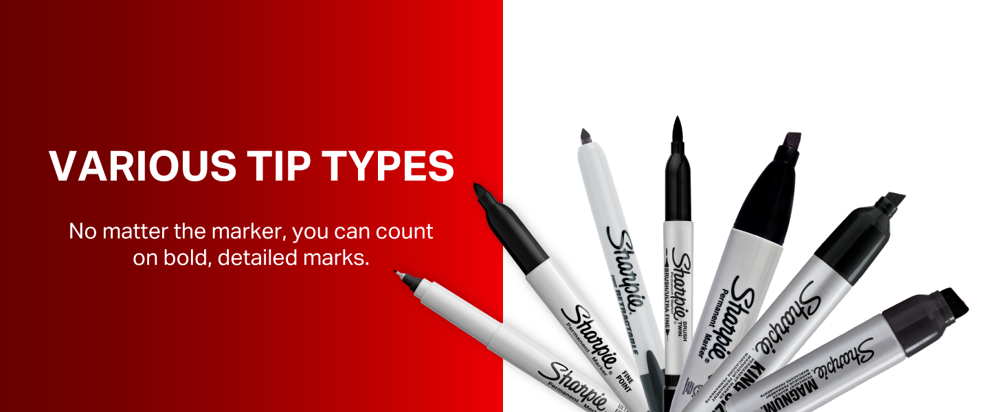 sharpie permanent marker various tip types black size no matter count on bold detailed marks best
