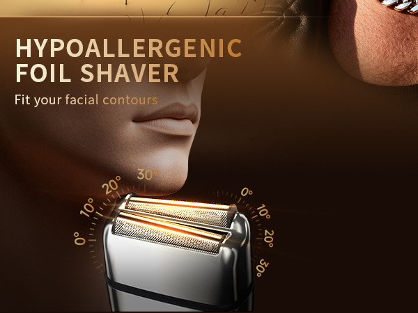 Electric Foil Shaver for men, Electric Razor with pop-up trimmer,Cordless Beard Trimmer,No nicks&amp;cut