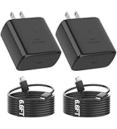 45W Super Fast Charger,USB C Android Phone Charger Fast Charging Block &amp;6.6FT USBC to USBC Cable ...