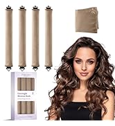 Heatless Curls Overnight Blowout Rods - 4 Pcs Hair Curlers to Sleep In,Jumbo Curling Velvet,Hair ...