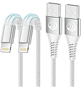 iPhone Charger [Apple MFi Certified] 2Pack 10FT Long Lightning Cable Fast Charging Nylon Braided ...