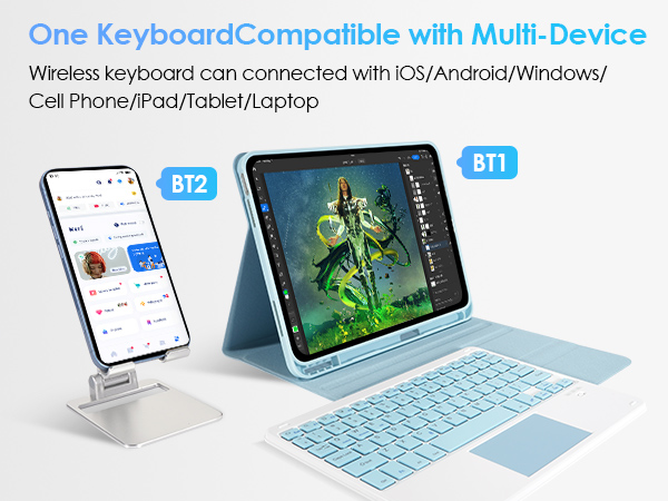 detachable keyboard case for ipad 10th generation 10.9 inch 2022 10th gen ipad cover with touchpad