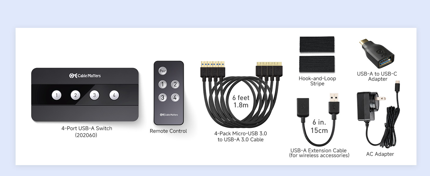 4 Port USB 3.0 Switch USB Sharing Switch for 4 Computers