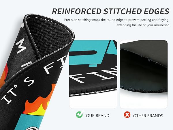 Stitched Edges Round Mouse Pad