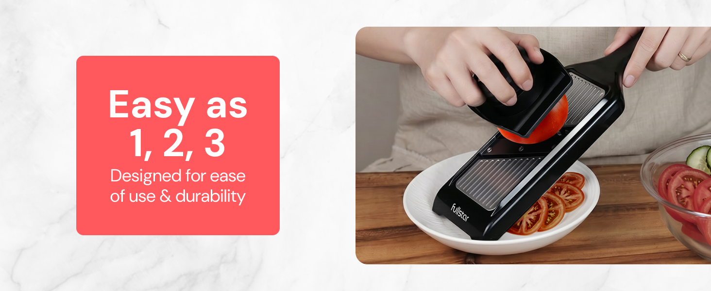Ease of use with Fullstar handheld mandoline slicer