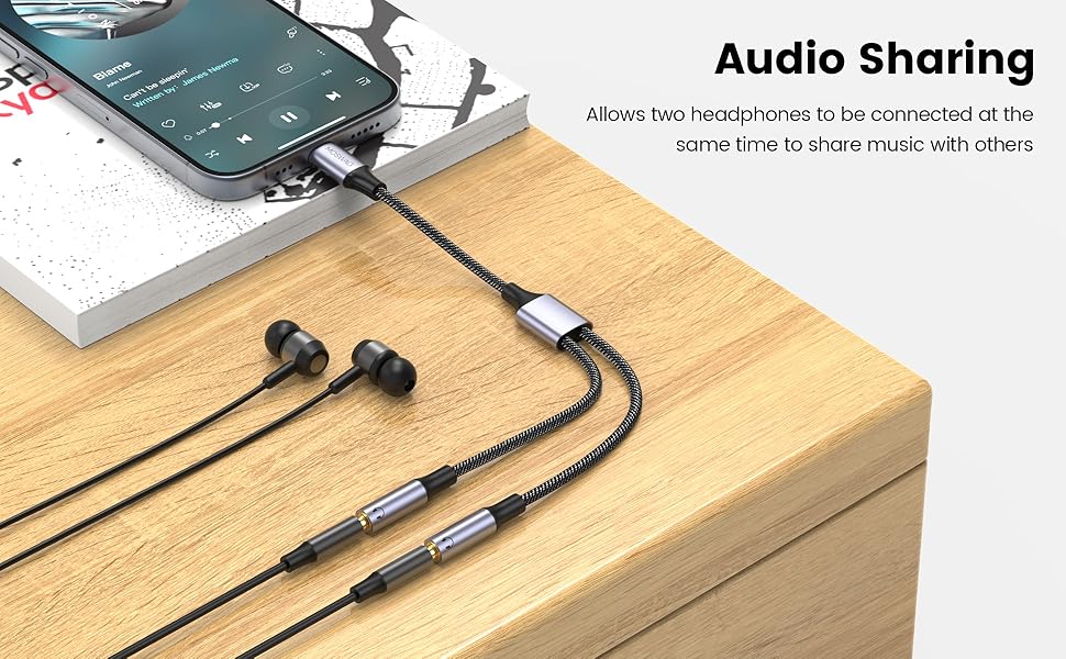 USB C to 3.5mm Aux Audio Headphone Splitter