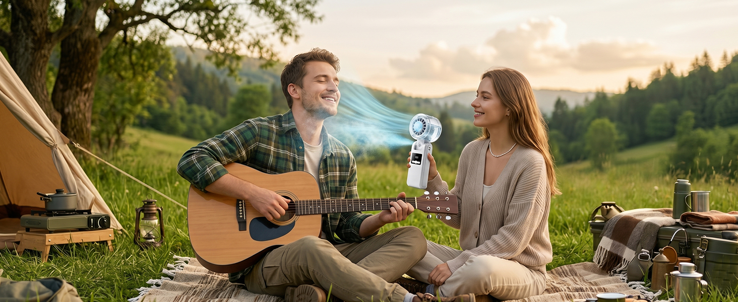 portable fan with mist
