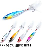 EXAURAFELIS 5pcs Fishing Lures Fishing Gear Jig Fishinglure Spoon Lures Sinking Metal Spoons Jigg...