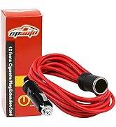 EPAUTO 12V 12' Foot Heavy Duty Extension Cord with Cigarette Lighter Plug Socket