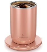 Self Heated Stirring Coffee Mug, 10oz Auto Mixing Cup with Warmer, Rose | 3 temp settings, food-g...