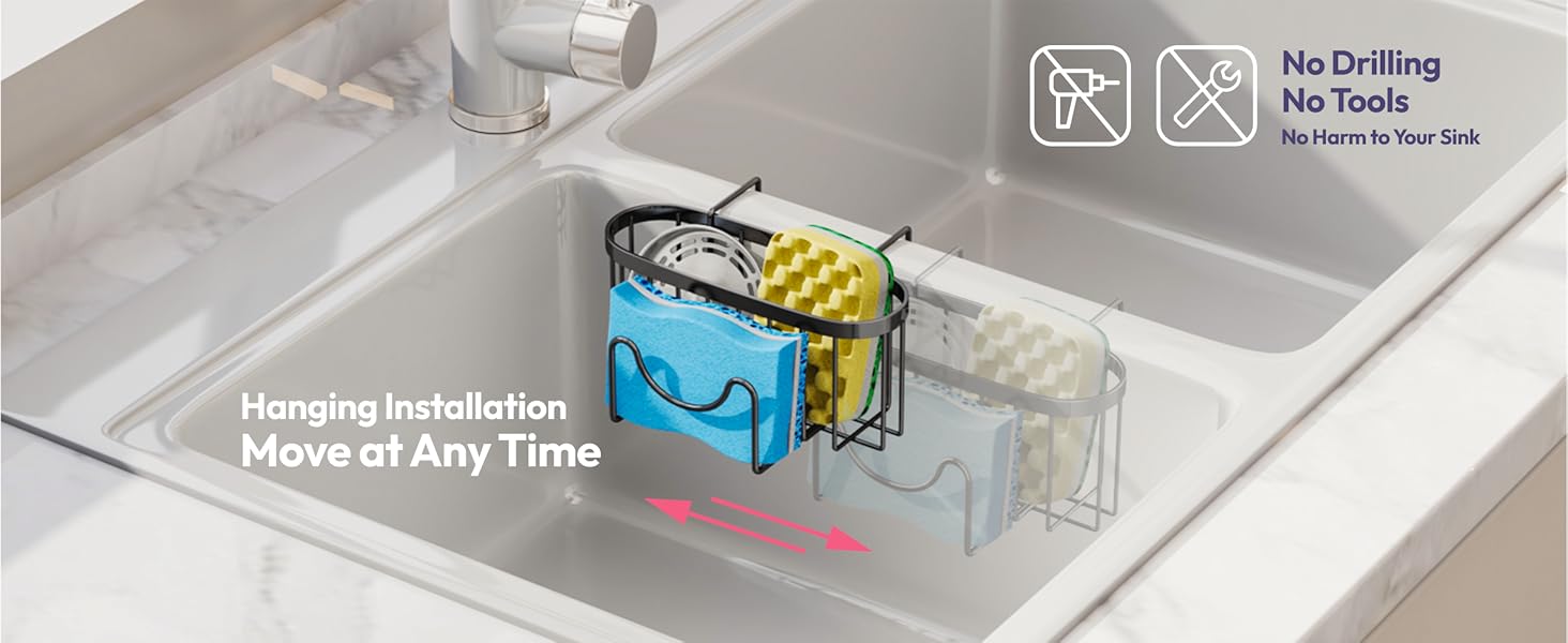 Sponge Holder for Kitchen Sink Kitchen Sink Caddy Hanging Sponge Caddy Organizer