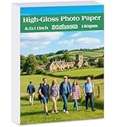 LOKUNN 30 Sheets Photo Paper Glossy, 8.5x11 inch Photo Paper, Suitable for Dye Inkjet Printers. C...