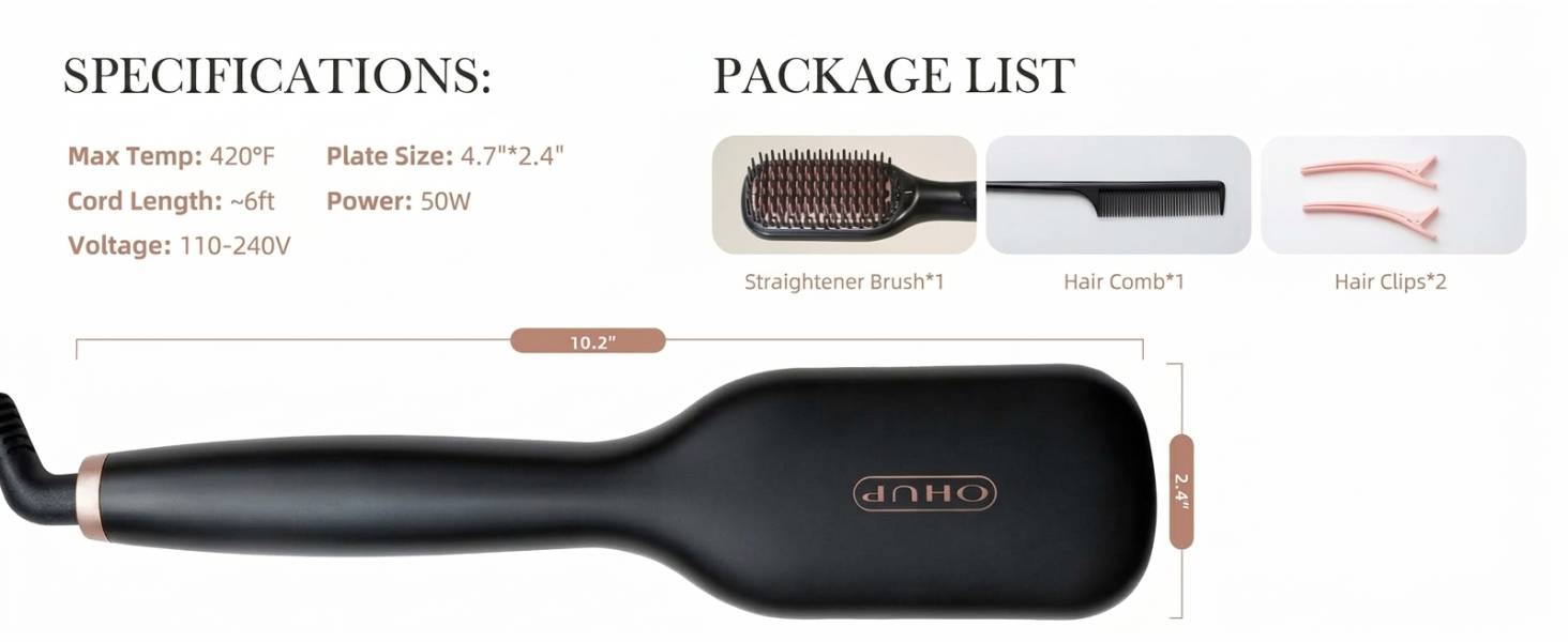 tymo ionic plus hair straightener brush