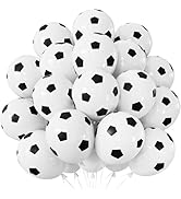 Adeyoo Soccer Balloons, 50Pcs Black and White Soccer Printed Balloons 12 Inch Latex Balloons for ...