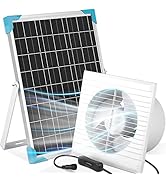 Voltset Solar Powered Fan, 15W Solar Panel IP65 Waterproof with Solar Exhaust Fan for Greenhouse,...