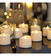 Homemory 48-Pack Novelty Flickering Flameless Tea Lights Candles, 200+Hours Battery-Operated LED ...