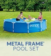 INTEX 28211EH Metal Frame Above Ground Swimming Pool Set: 12ft x 30in – Includes 530 GPH Cartridg...