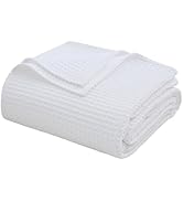 100% Egyptian Cotton Waffle Weave Throw Blanket for Bed Couch Sofa Home Decor, Soft Lightweight B...