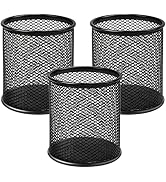 MaxGear Pen Holder for Desk, 3 Pack Pencil Holder, Non-Slip EVA Pad, Premium Mesh Metal Pen Holde...