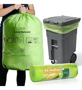 GreFusion Compostable 36 gallon Trash Bags, Extra Thick 1.28 Mills, Compost 36 Gal Trash Bags (Ki...