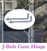 J-Bolt Gate Hinge, Hot-dip Galvanized J Bolt with 5/8" Gate Hinge. Farm Gate Hinges for Chain Lin...