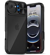 Bordsek for iPhone 16e Case Black with Camera Cover, 16e Rugged CASE Camera Cover Slide, Portable...