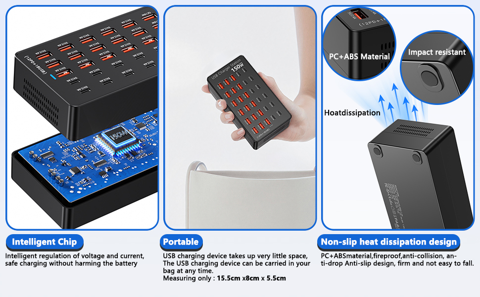 Multiple product shots showing electronic components and circuit boards. Images include close-up views of keyboard mechanisms, USB connections, and internal electronic parts with red and blue circuit boards.
