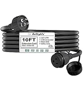 10 Feet Heavy Duty Outdoor Extension Cord 3 Prong Power Cable Waterproof 16 SJTW AWG, NEMA 5-15P ...