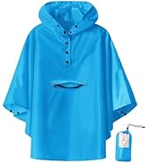 SaphiRose Lightweight Kids Rain Poncho Jacket Waterproof Outwear Rain Coat