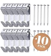 Performore 10 Pack of Heavy Duty Picture Hanging Hooks with Nails, 100lbs Picture Hanging Kit Har...