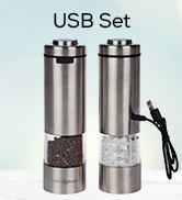 Latent Epicure Electric Rechargeable Salt and Pepper Mill Set