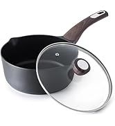 SENSARTE Nonstick Sauce Pan with Lid, 3.0 Quart Saucepan with Double Spout, Multipurpose Large Co...