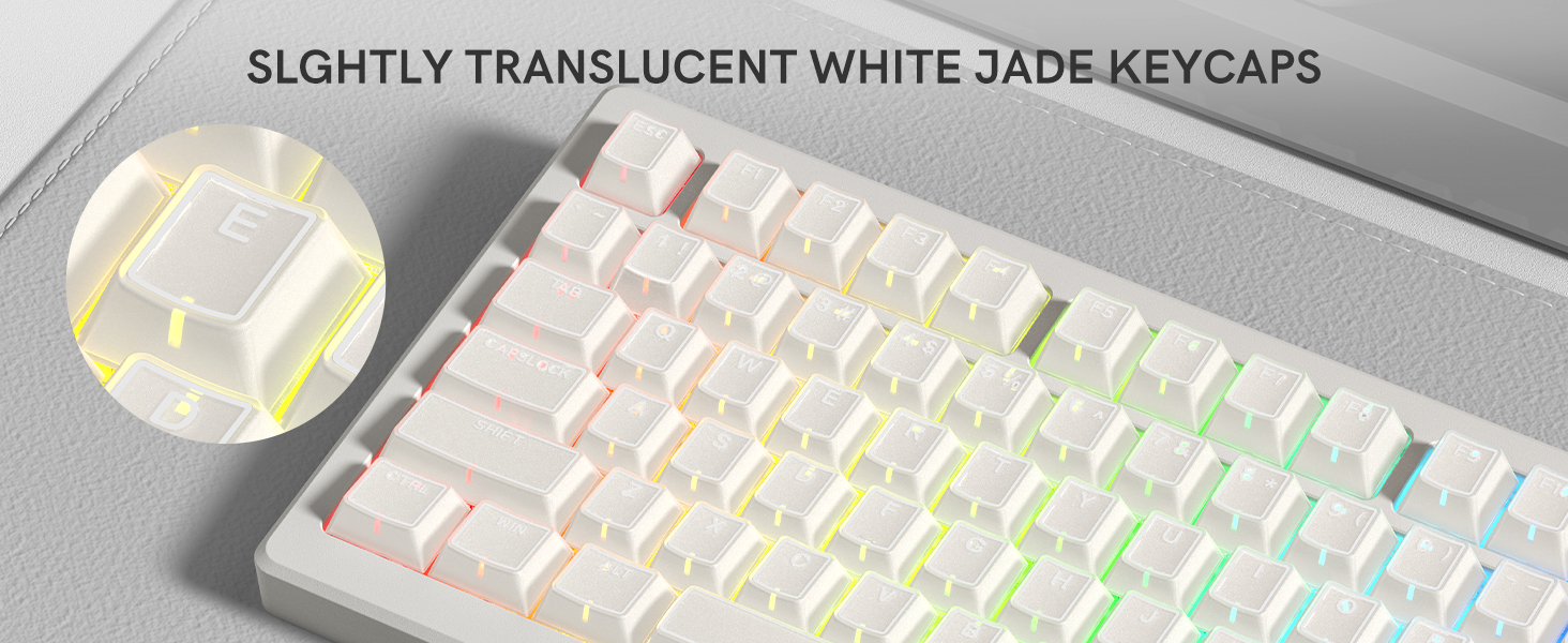 SLGHTLY TRANSLUCENT WHITE JADE KEYCAPS