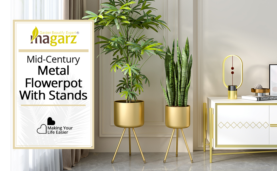Metal Flowerpot with Stands