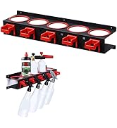 Spray Bottle Storage Rack,Spray Bottle Holder,Wall-mounted Garage Bottle Organizer with 5 Plastic...