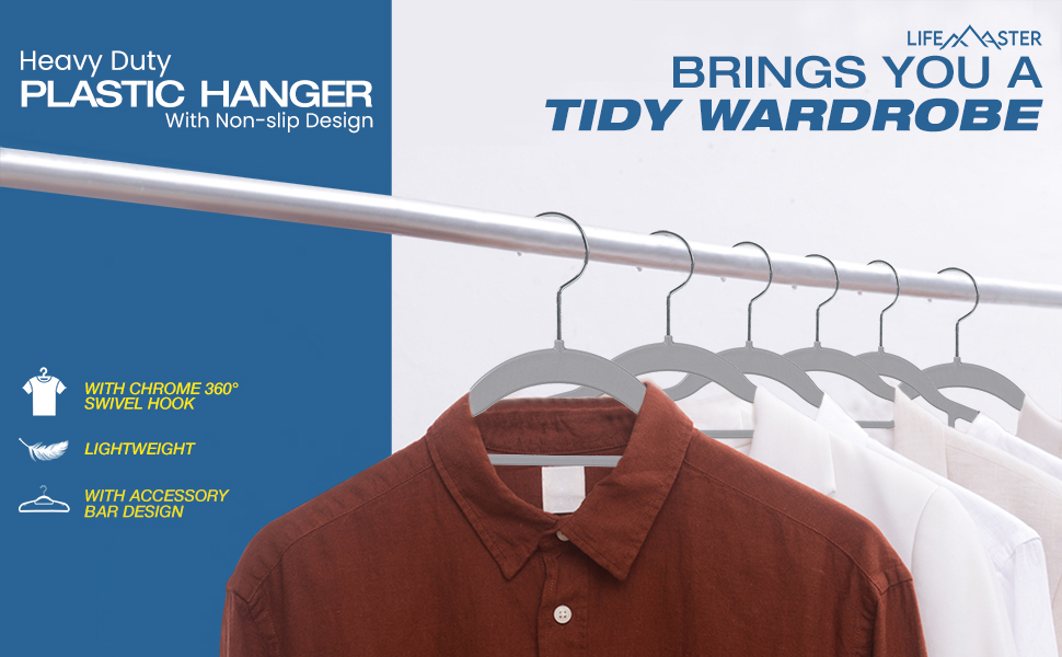 Hangers, Clothes Hangers, Plastic Hangers, Heavy Duty Hanger, Non-slip Hanger