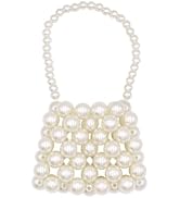 Amamcy Girls Mini White Pearl Purse Handbag Acrylic Beads Handbag Tiny Handbags Pearl Beaded Clut...