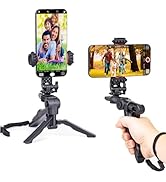 Zeadio Mini Smartphone Tripod Grip, Desktop Tabletop Stabilizer Tripod with Phone Holder for All ...