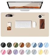 YSAGi Leather Desk Pad Protector, Office Desk Mat, Large Mouse Pad, Non-Slip PU Leather Desk Blot...