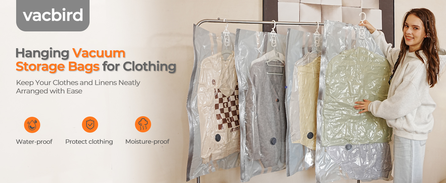 hanging vacuum storage bags for clothing