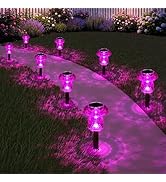 Gorrzai Solar Pathway Lights Outdoor 8 Pack Mushroom Garden Lights Waterproof Solar Powered Yard ...