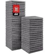 HOMEXCEL Microfiber Washcloths 50 Pack, Highly Absorbent and Soft Face Towel, Multi-Purpose Wash ...