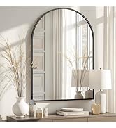 Arched Bathroom Mirror for Wall,Mirror for Vanity,38''x26'' Large Wall Mounted Mirror, Metal Fram...