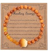 Inspirational Natural Stone Bracelet for Women Men ,Healing Gift-8 Chakra Energy Bracelet with Ja...