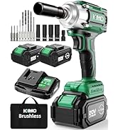 KIMO Impact Wrench 1/2, Max Torque 406ft-lbs (550N.m) &amp; 3000RPM /Premium Brake Stop, 9-Piece Dril...