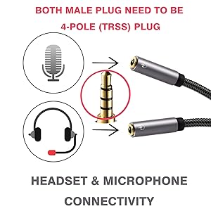 headphone mic splitter cable