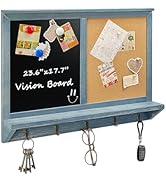 TORASO Chalkboard &amp; Cork Board, Chalk Board &amp; Bulletin Board Combo, 17.7"×23.6",Wall-Mounted Mail...