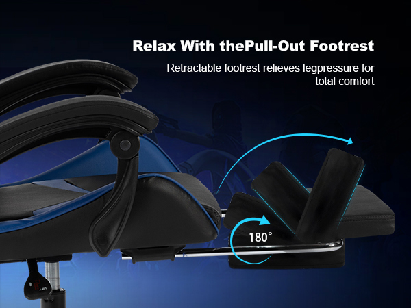 gaming chair with footrest